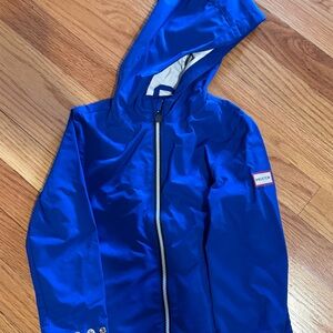 Hunter Blue Hooded Rain Jacket